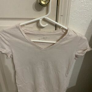 Universal Thread Cream Slub V-Neck Short Sleeve Tee - Size XS